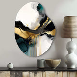 Abstract Geode Marble White And Gold V - Asymmetric Metal Wall Art