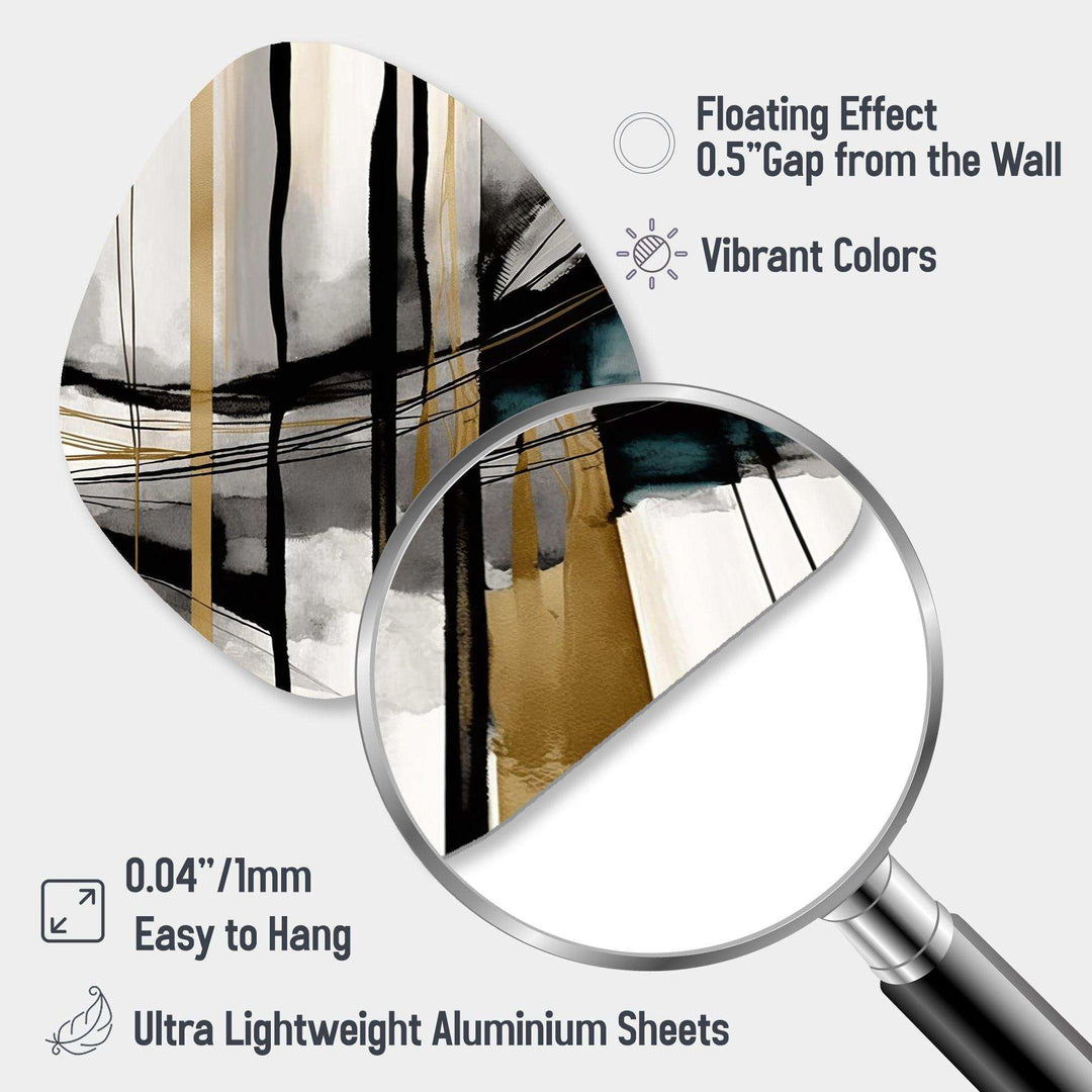 Abstract Transitional Modern Shapes II - Asymmetric Metal Wall Art
