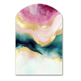 Abstract Geode Marble Waves Pink III - Asymmetric Metal Wall Art