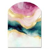 Abstract Geode Marble Waves Pink III - Asymmetric Metal Wall Art