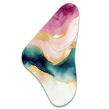 Abstract Geode Marble Waves Pink III - Asymmetric Metal Wall Art