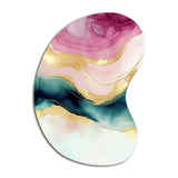 Abstract Geode Marble Waves Pink III - Asymmetric Metal Wall Art