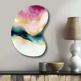 Abstract Geode Marble Waves Pink III - Asymmetric Metal Wall Art