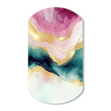 Abstract Geode Marble Waves Pink III - Asymmetric Metal Wall Art