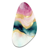 Abstract Geode Marble Waves Pink III - Asymmetric Metal Wall Art