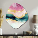 Abstract Geode Marble Waves Pink III - Asymmetric Metal Wall Art