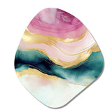 Abstract Geode Marble Waves Pink III - Asymmetric Metal Wall Art