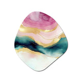 Abstract Geode Marble Waves Pink III - Asymmetric Metal Wall Art