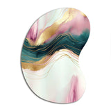 Abstract Geode Pink And Green Marble III - Asymmetric Metal Wall Art