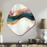 Abstract Geode Pink And Green Marble III - Asymmetric Metal Wall Art