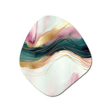 Abstract Geode Pink And Green Marble III - Asymmetric Metal Wall Art