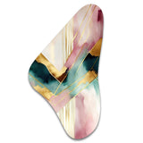 Abstract Geode Geometric Pink And Green III - Asymmetric Metal Wall Art