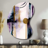 Abstract Geode Geometric Purple And Gold II - Asymmetric Metal Wall Art