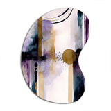 Abstract Geode Geometric Purple And Gold II - Asymmetric Metal Wall Art