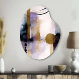 Abstract Geode Geometric Purple And Gold II - Asymmetric Metal Wall Art