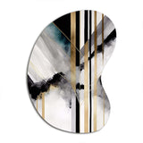 Abstract Geode Geometric Black And Gold I - Asymmetric Metal Wall Art