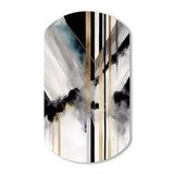 Abstract Geode Geometric Black And Gold I - Asymmetric Metal Wall Art