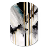 Abstract Geode Geometric Black And Gold I - Asymmetric Metal Wall Art