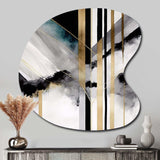 Abstract Geode Geometric Black And Gold I - Asymmetric Metal Wall Art