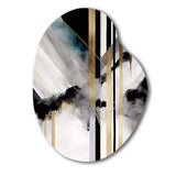 Abstract Geode Geometric Black And Gold I - Asymmetric Metal Wall Art