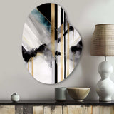 Abstract Geode Geometric Black And Gold I - Asymmetric Metal Wall Art