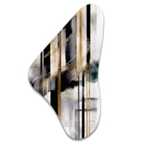 Abstract Geode Geometric Black And Gold II - Asymmetric Metal Wall Art