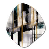 Abstract Geode Geometric Black And Gold II - Asymmetric Metal Wall Art