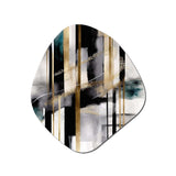 Abstract Geode Geometric Black And Gold II - Asymmetric Metal Wall Art