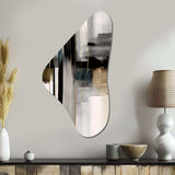 Abstract Geode Geometric Black And Gold III - Asymmetric Metal Wall Art