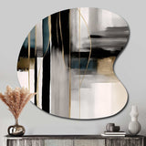 Abstract Geode Geometric Black And Gold III - Asymmetric Metal Wall Art