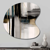 Abstract Geode Geometric Black And Gold III - Asymmetric Metal Wall Art