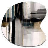 Abstract Geode Geometric Black And Gold III - Asymmetric Metal Wall Art