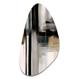 Abstract Geode Geometric Black And Gold III - Asymmetric Metal Wall Art