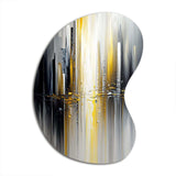 Abstract Geometric Black And Yellow II - Asymmetric Metal Wall Art