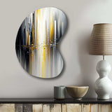 Abstract Geometric Black And Yellow II - Asymmetric Metal Wall Art