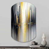 Abstract Geometric Black And Yellow II - Asymmetric Metal Wall Art