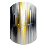 Abstract Geometric Black And Yellow II - Asymmetric Metal Wall Art