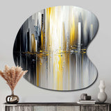 Abstract Geometric Black And Yellow II - Asymmetric Metal Wall Art