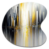 Abstract Geometric Black And Yellow II - Asymmetric Metal Wall Art