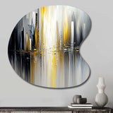 Abstract Geometric Black And Yellow II - Asymmetric Metal Wall Art