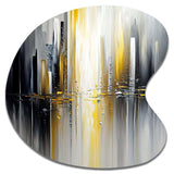 Abstract Geometric Black And Yellow II - Asymmetric Metal Wall Art