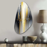 Abstract Geometric Black And Yellow II - Asymmetric Metal Wall Art