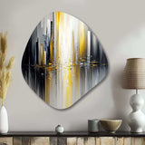 Abstract Geometric Black And Yellow II - Asymmetric Metal Wall Art