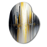 Abstract Geometric Black And Yellow II - Asymmetric Metal Wall Art