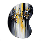 Abstract Geometric Black And Yellow III - Asymmetric Metal Wall Art