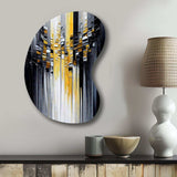 Abstract Geometric Black And Yellow III - Asymmetric Metal Wall Art