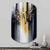 Abstract Geometric Black And Yellow III - Asymmetric Metal Wall Art