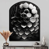 Abstract Geometric Black And White I - Asymmetric Metal Wall Art