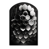 Abstract Geometric Black And White I - Asymmetric Metal Wall Art