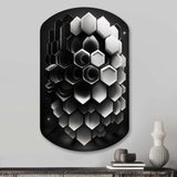 Abstract Geometric Black And White I - Asymmetric Metal Wall Art